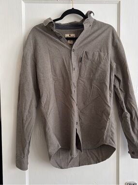 Woolrich Men's Heather Gray Button-Down Casual Shirt